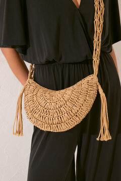 Womensecret Bolsa pequeña rafia café