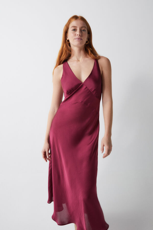 Womensecret Camisón midi satín morado púrpura
