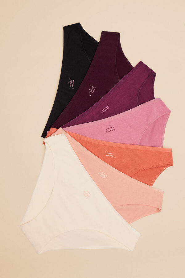 Womensecret Pack 7 panties algodón 'Wishes' blanco