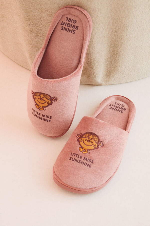 Womensecret Pantuflas velour Mr. Men & Little Miss rosa