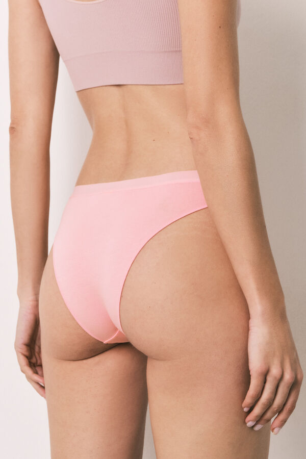 Women'secret Pack de 7 panties brasile&ntilde;os de algod&oacute;n lisos neutros blanco