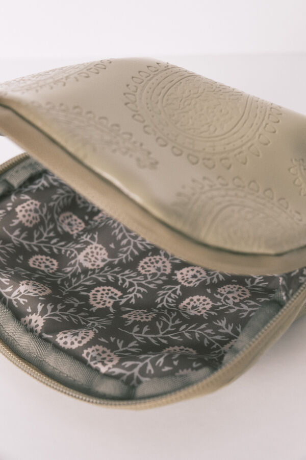 Women'secret Neceser peque&ntilde;o de piel color caqui  kaki