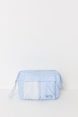 Womensecret Neceser grande nylon estampado rayas azul