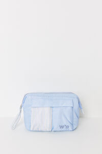 Womensecret Neceser grande nylon estampado rayas azul