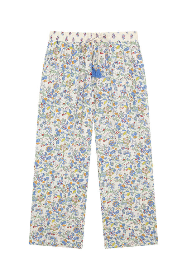 Women'secret Pantal&oacute;n capri de viscosa con estampado floral multicolor estampado
