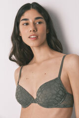 Women'secret Brasier BEAUTIFUL cl&aacute;sico relleno de encaje kaki kaki