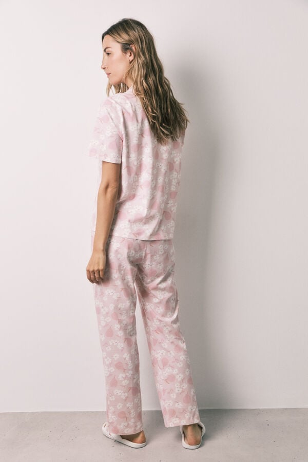 Women'secret Pijama larga camisera de algod&oacute;n naranja claro naranja