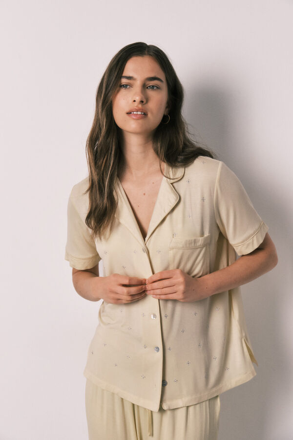 Women'secret Pijama larga camisera amarilla amarillo