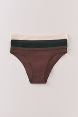 Women'secret Pack de 3 panties clásica de canalé blancas blanco