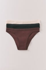 Women'secret Pack de 3 panties clásica de canalé blancas blanco