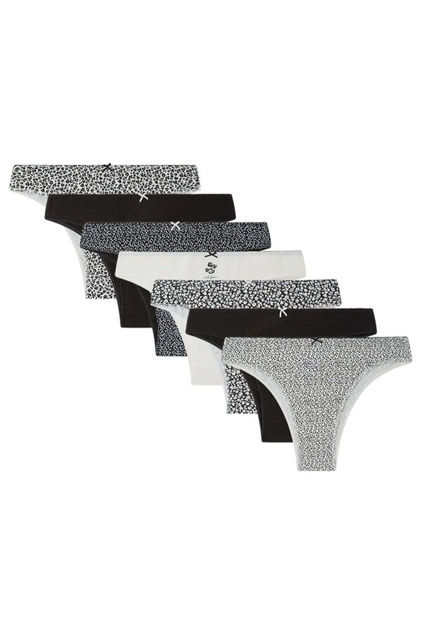 Womensecret Pack 7 panties brasileños algodón negro amarillo