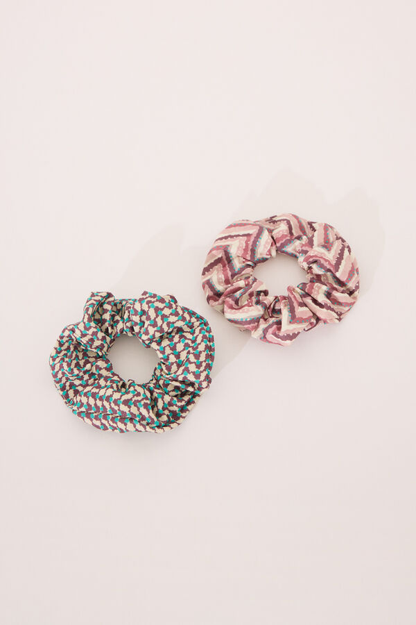 Womensecret Paquete de 2 gomas para el pelo con estampado tribal estampado