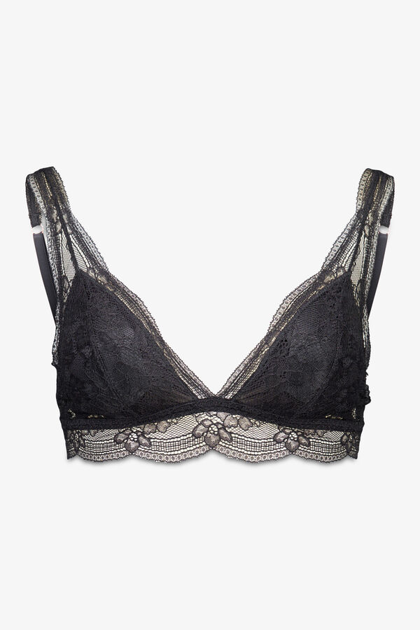 Women'secret LOVELY relleno cuello halter con encaje brasier negro
