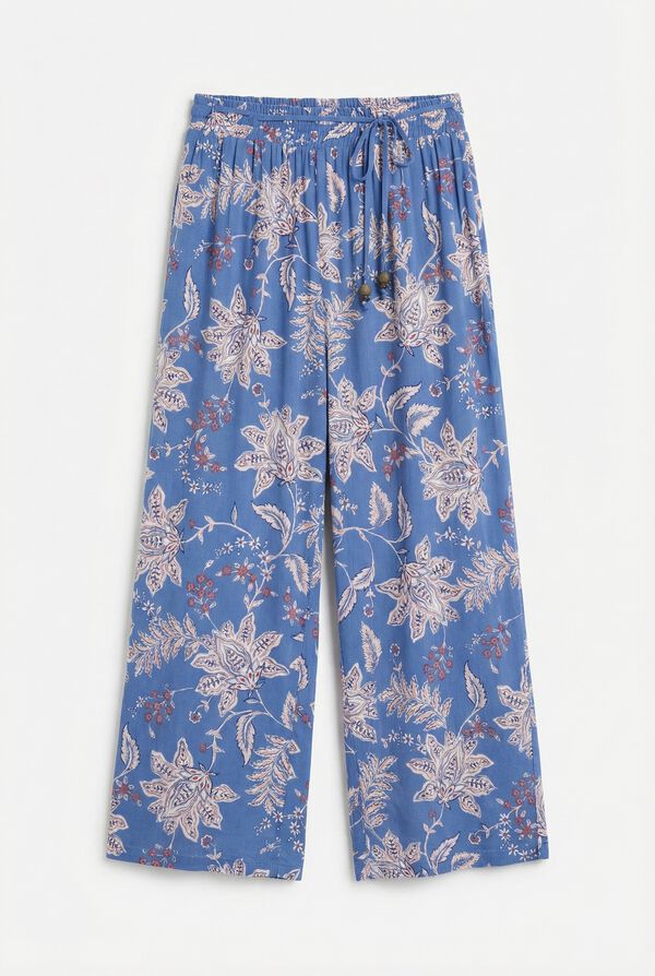 Women'secret Pantal&oacute;n Capri estampado azul estampado