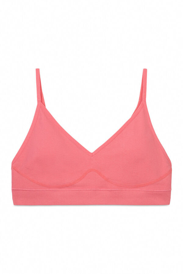Womensecret Sujetador top relleno rosa copas extraíbles rosa