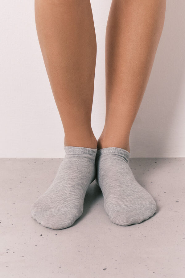 Women'secret Pack 3 calcetines cortos de lurex grises gris