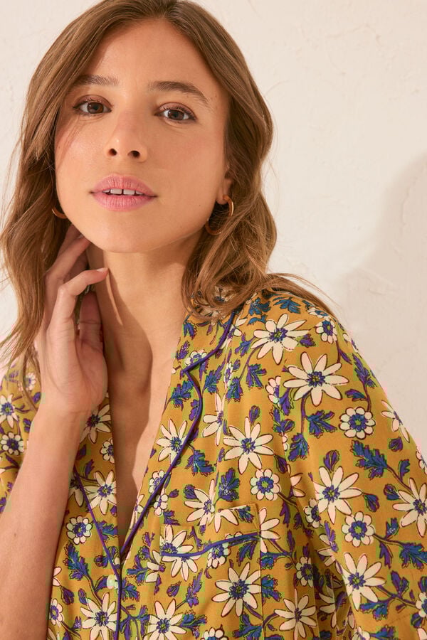 Womensecret Pijama camisera con estampado floral estampado