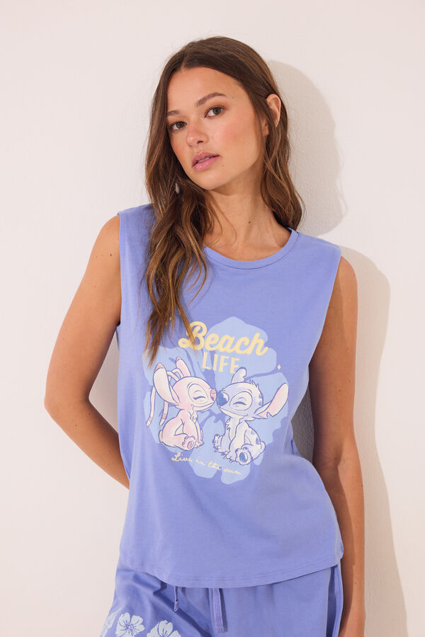 Womensecret Pijama corta azul de Lilo & Stitch  azul