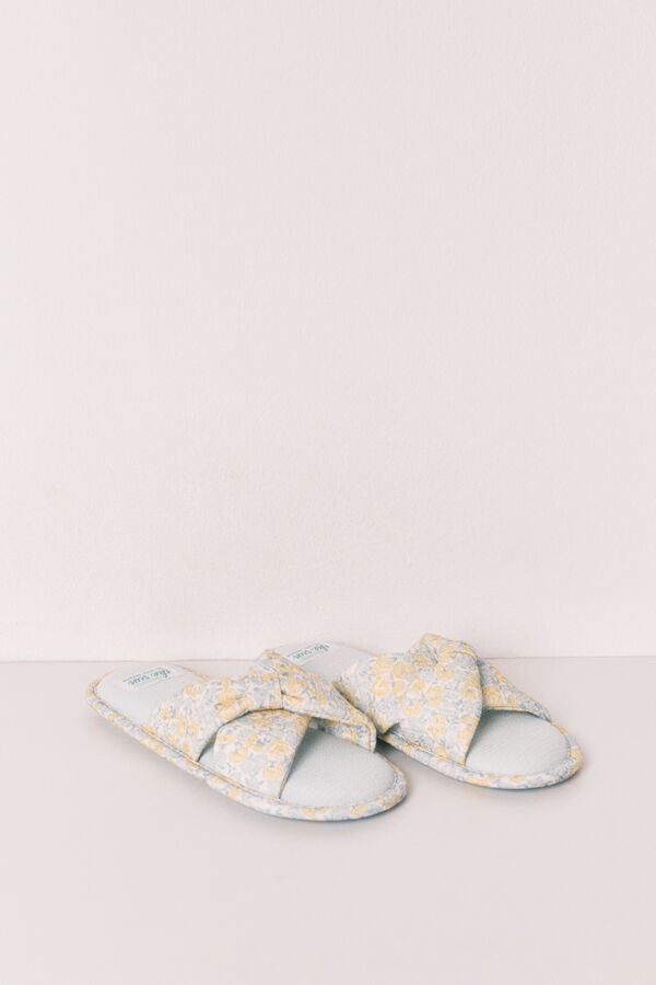 Women'secret Pantuflas con nudo de florecitas estampado