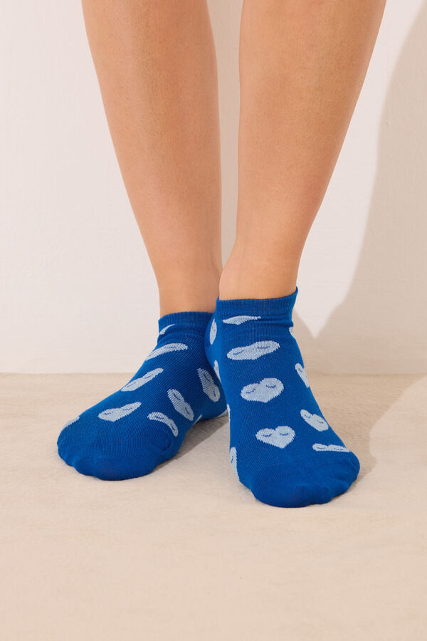 Womensecret Pack de 3 calcetines short de corazón estampado