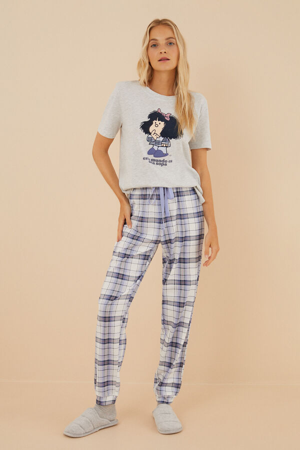 Womensecret Pijama 100% algodón Mafalda gris