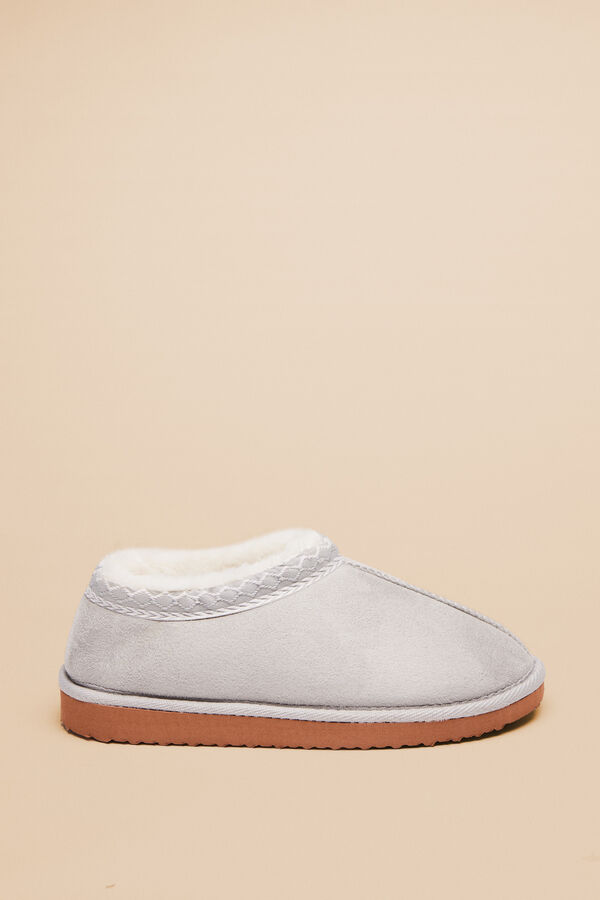 Womensecret Pantuflas casa bota gris gris