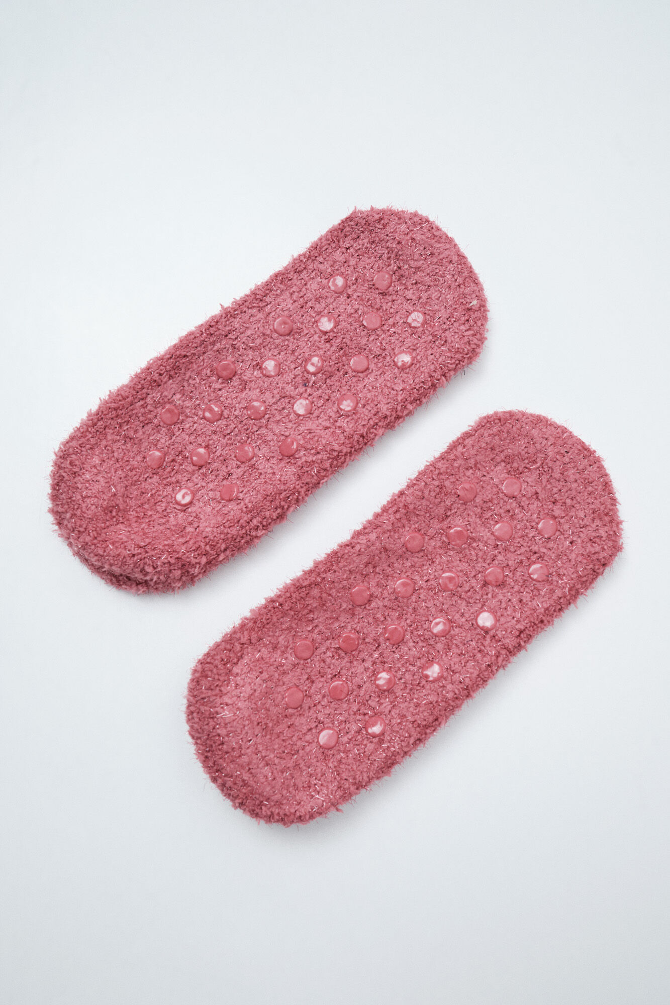 Women'secret Calcetines slip on fluffy rosa