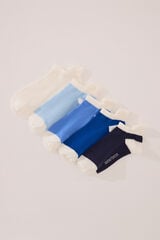 Womensecret Pack de 5 calcetines deportivos short azules estampado