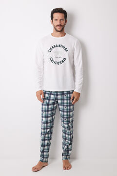 Womensecret Pijama larga hombre polar "Sierra Nevada" marfil