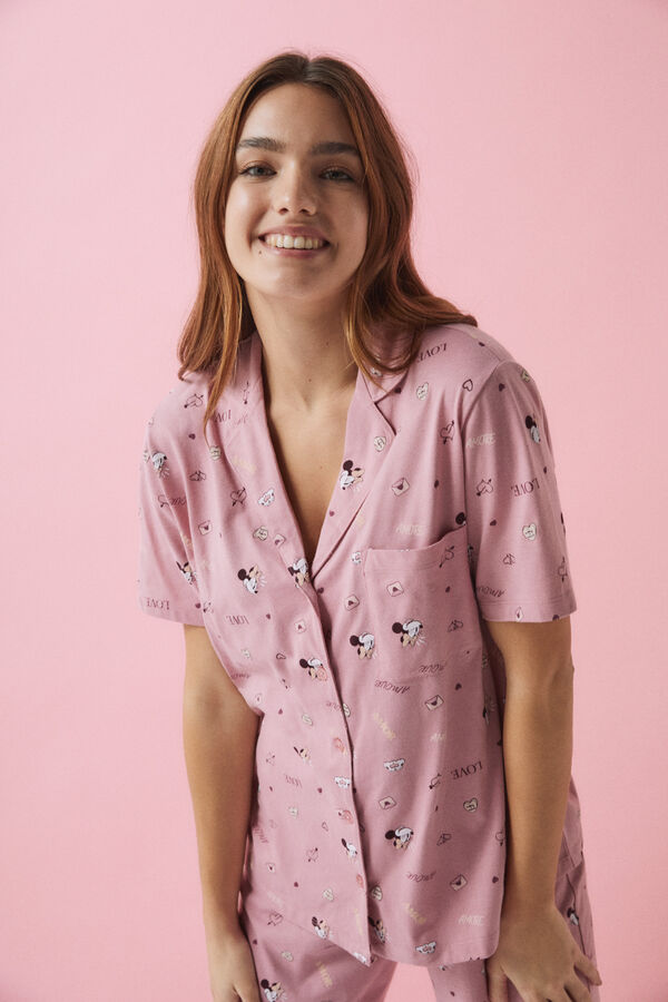 Womensecret Pijama camisera algodón Minnie Mouse rosa