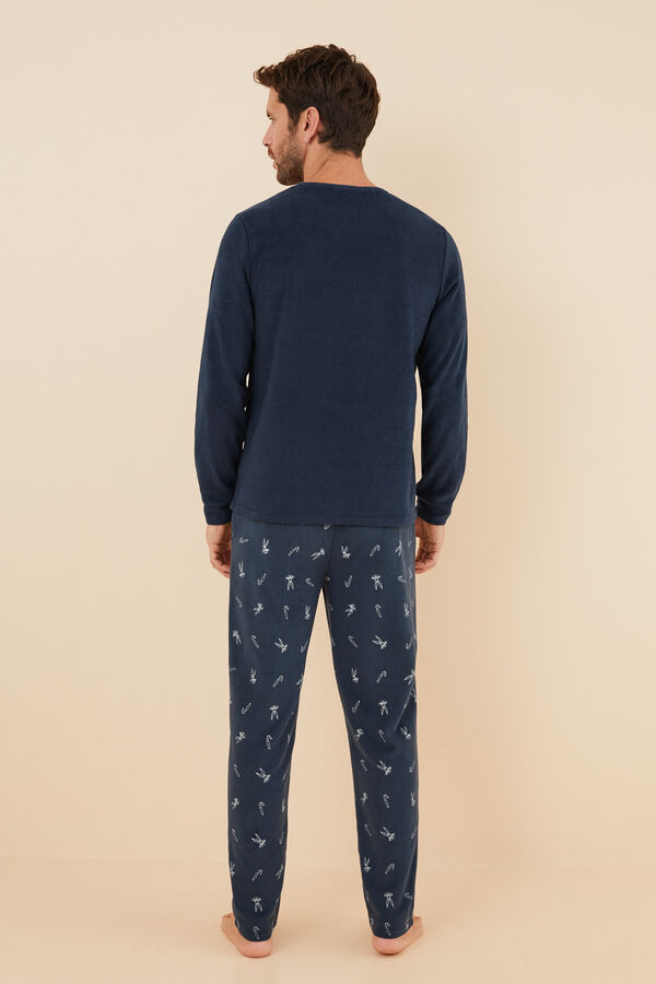Womensecret Pijama larga hombre polar Bugs Bunny azul