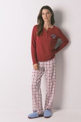 Women'secret Pijama larga algodón Mickey roja rojo