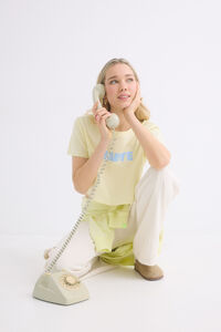 Womensecret Playera 100% algodón amarillo amarillo