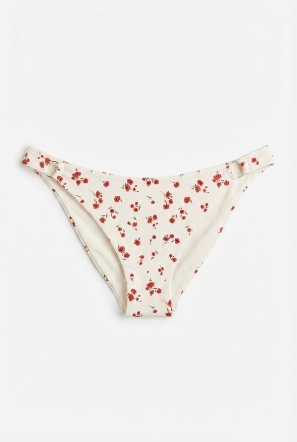 Women'secret Panty de bikini mini con estampado floral rojo blanco