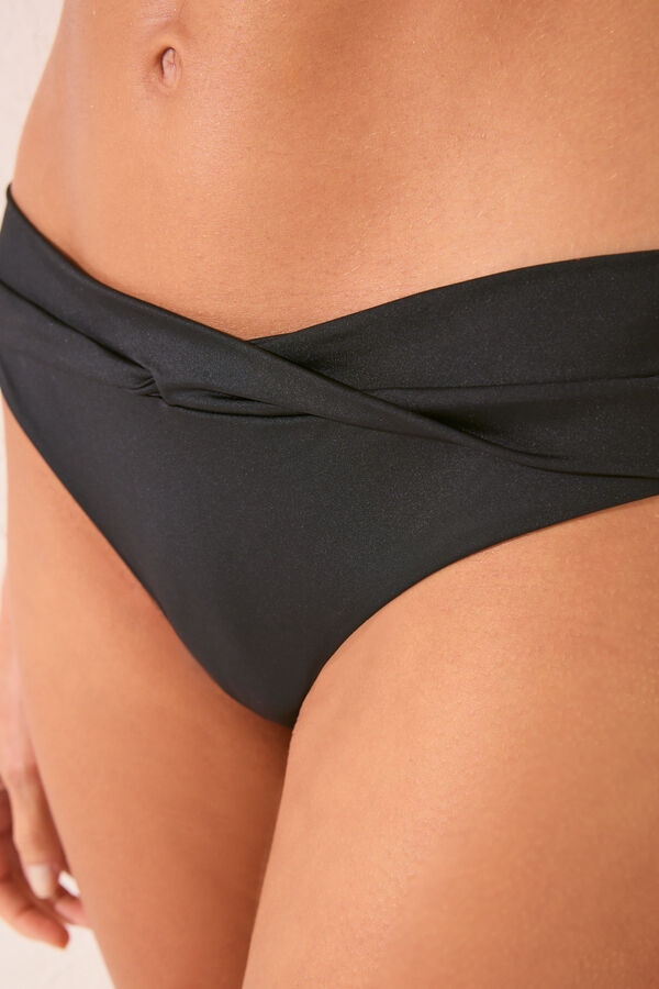 Womensecret Panty bikini medio alto twist negro negro