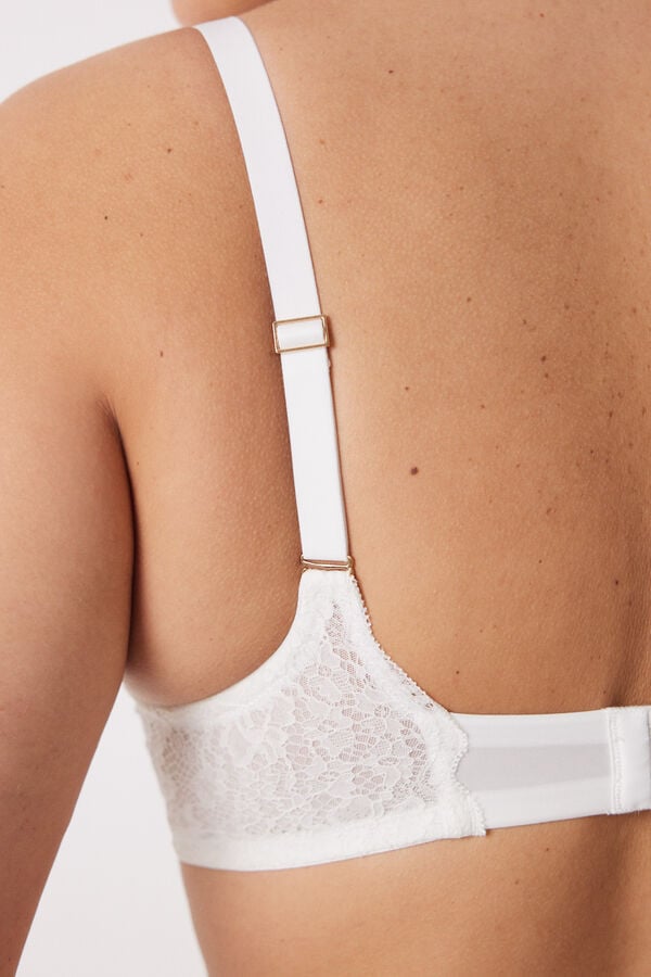 Womensecret INTUITIVE brasier halter relleno encaje blanco amarillo