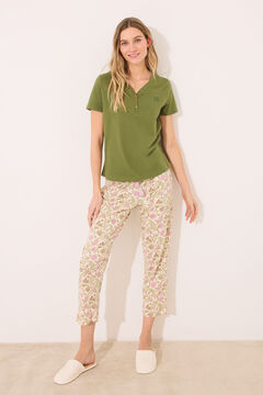 Womensecret Playera manga corta 100% algodón color verde kaki