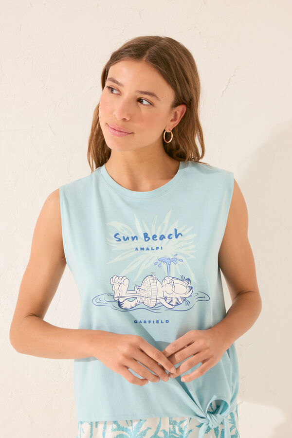 Womensecret Pijama corta verde de Garfield verde