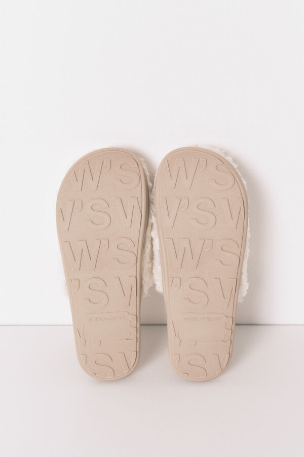 Women'secret Pantuflas para casa Tweety de borrego blanca nude