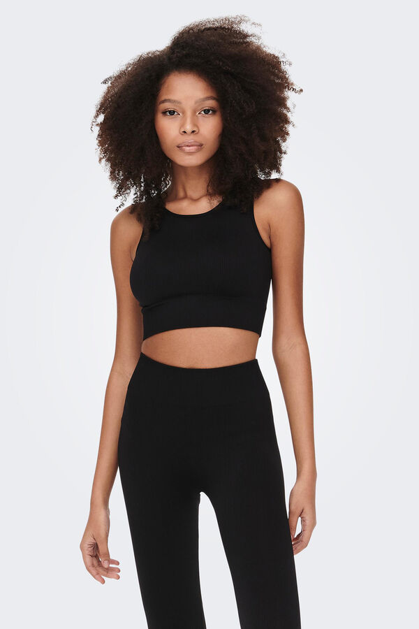 Only Play Sujetador deportivo de canal&eacute; negro