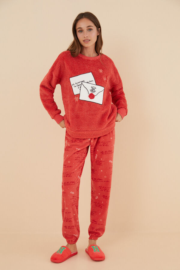 Womensecret Pijama polar lúrex Harry Potter rosa