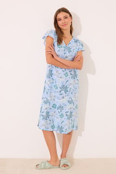 Womensecret Camisón midi 100% algodón con estampado floral estampado
