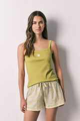 Women'secret Pijama corta de tirantes verde verde