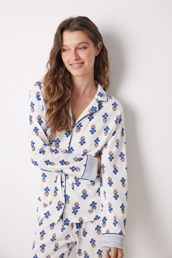 Womensecret Pijama camisera larga 100% algodón flores estampado