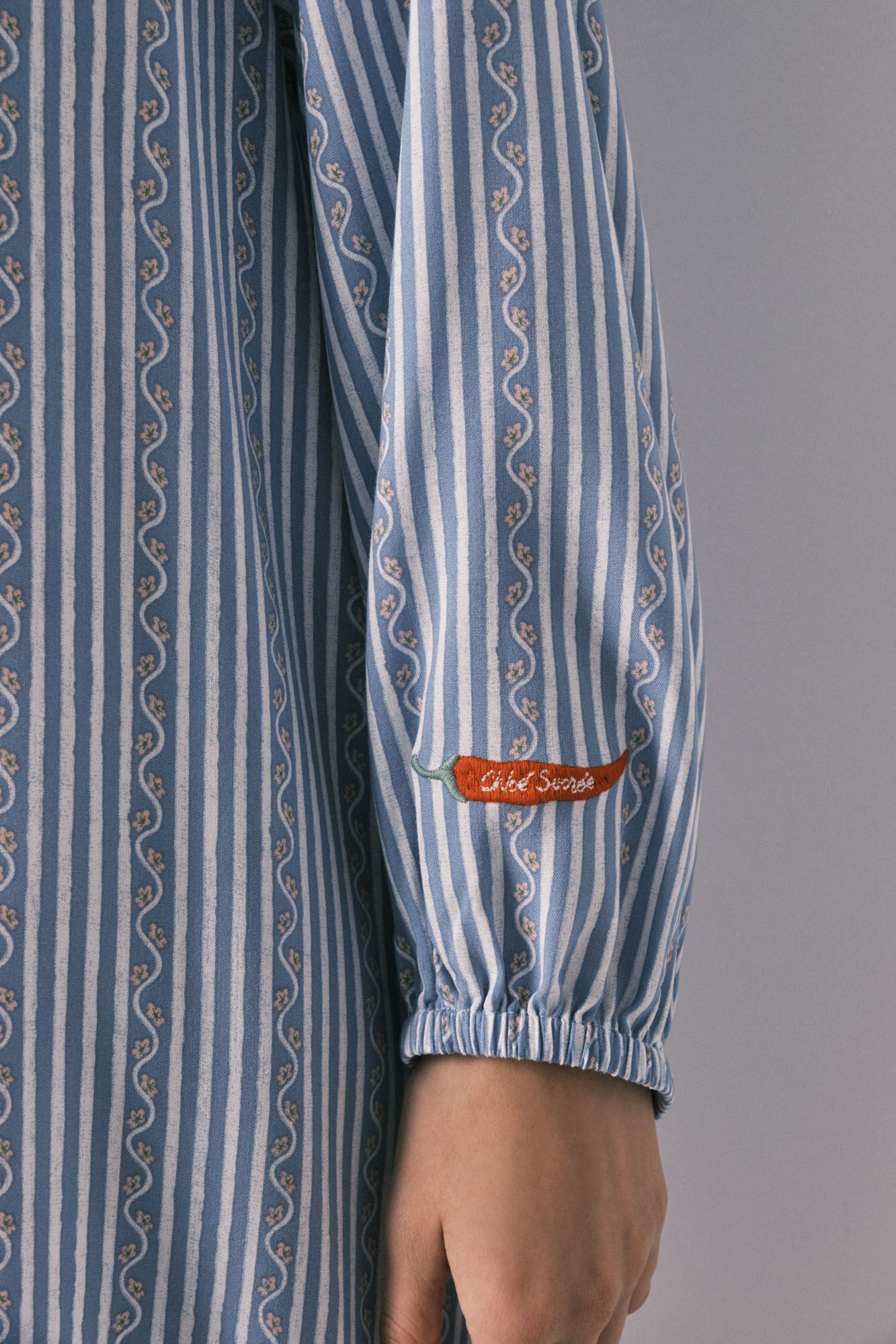 Women'secret Playera de dormir corta de viscosa estampado de rayas azul