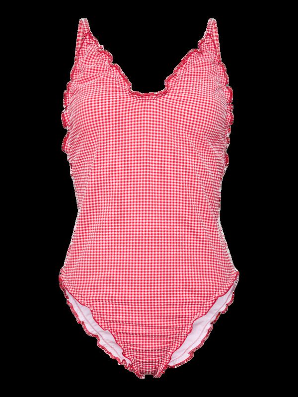 Pieces Traje de ba&ntilde;o de tirantes estampado rojo