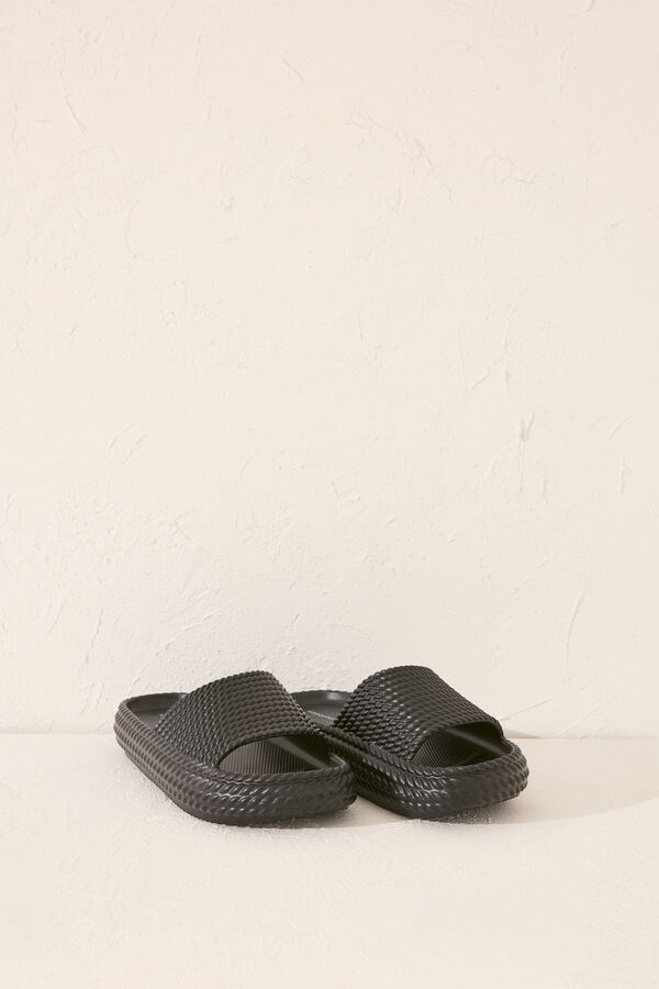 Womensecret Chanclas de plataforma negras negro