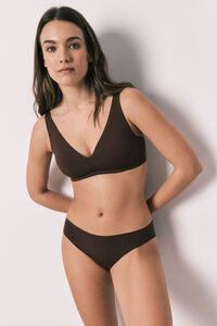 Women'secret Panty cl&aacute;sica sin costuras de microfibra granate