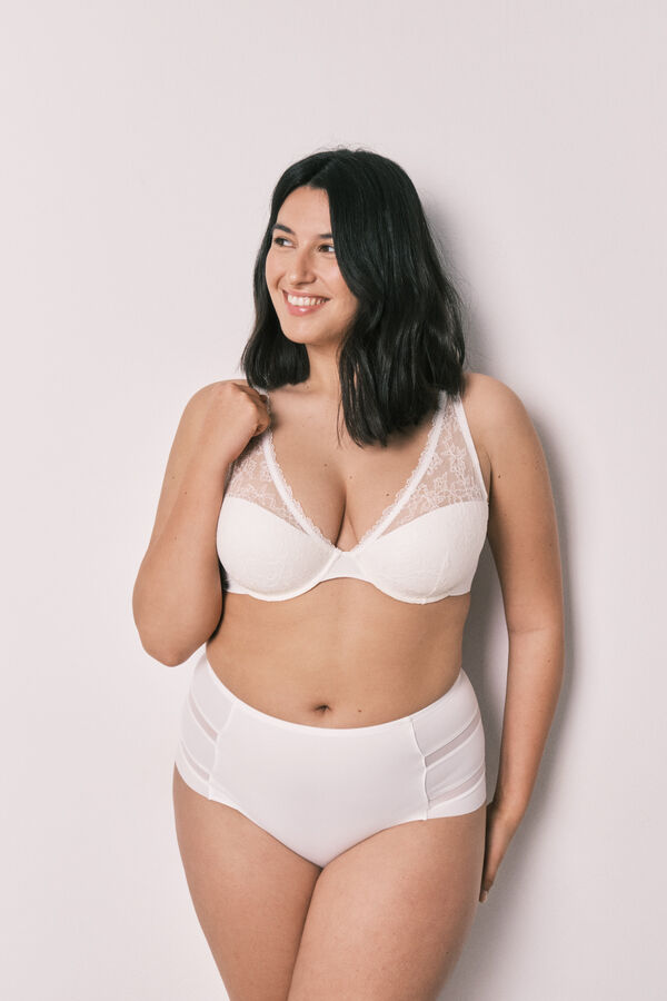 Women'secret Brasier halter de encaje blanco INTUITIVE caf&eacute;