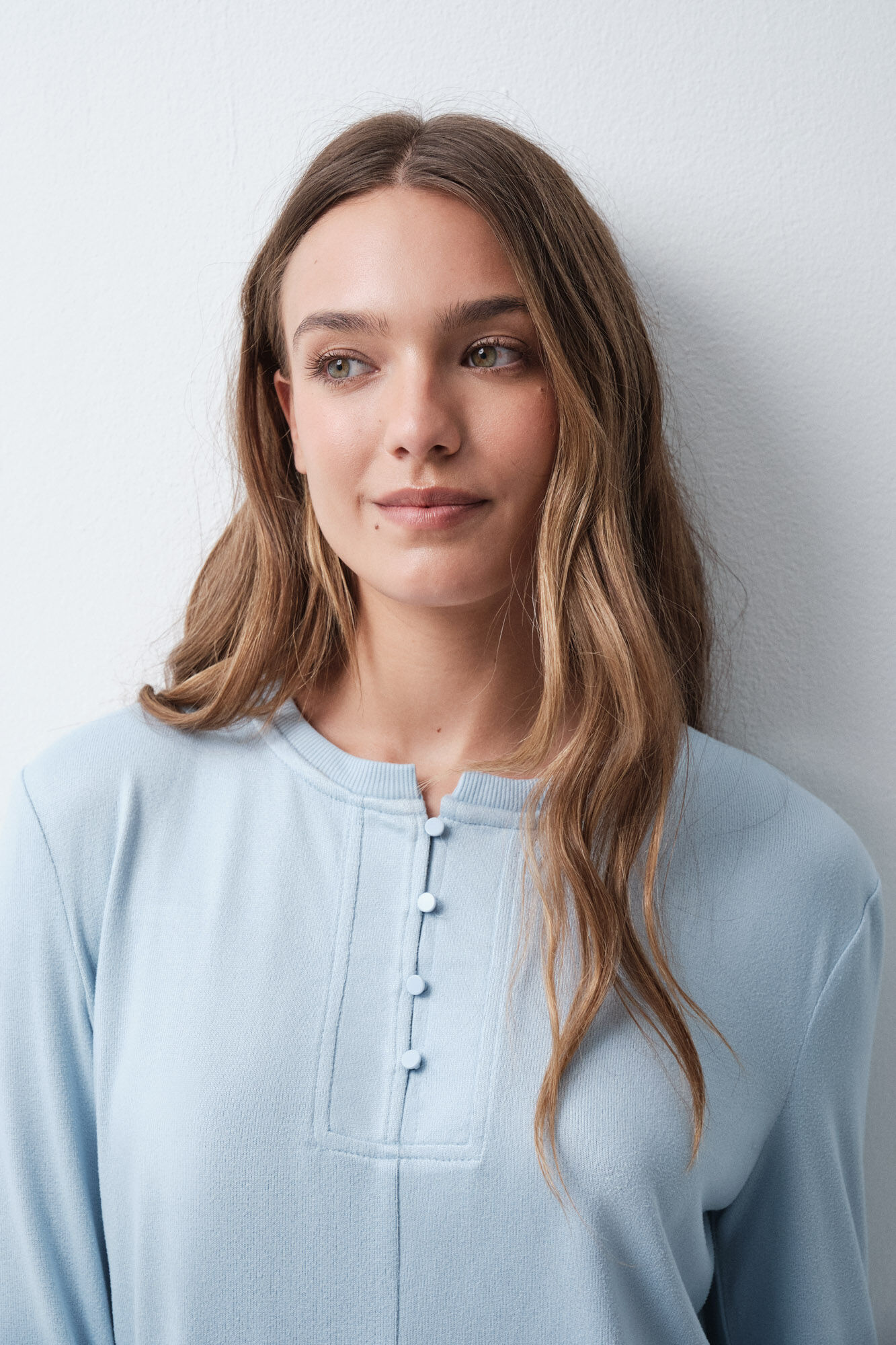 Women'secret Playera manga larga azul